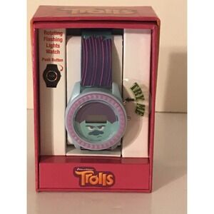 Dreamworks Trolls Rotating Flashing Lights Girls Wristwatch Watch Movie Official